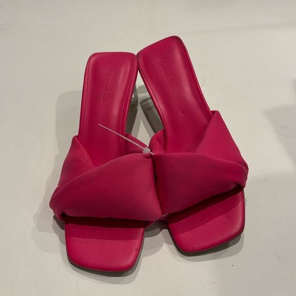 Open Edit Shoes - Open Edit NWOT Cleo Sandals in Pink Rouge with Clear Heel.